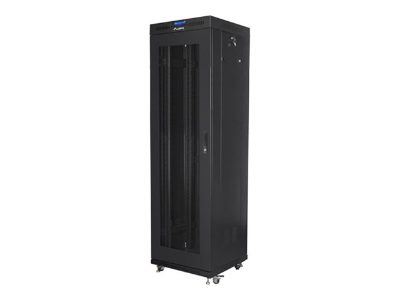 Rack cabinet 19" free-standing 42U/600x600 (flat pack) with mesh door, LCD, FF01-6642-23BL, Black
