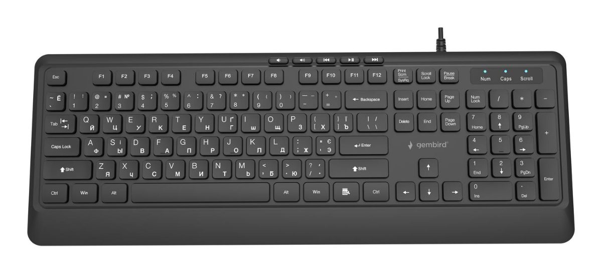 KEYBOARD MULTIMEDIA USB CYRILL/BLACK KB-MCH-05-CYRL GEMBIRD