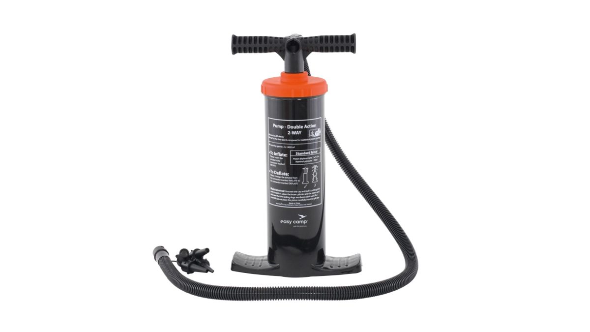 Easy Camp Double Action Pump Manual Air Pump for Quick Inflation, 1.4 L