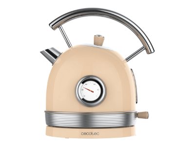 Cecotec Kettle, ThermoSense 420 Vintage, 2200 W, Electric, 1.8 L, Stainless steel, 360° rotational base, Light Beige
