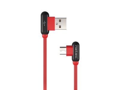 Natec Prati, Angled USB Type C to Type A Cable 1m, Red, Natec, Angled USB Type C to USB Type A, Prati, USB Type C, USB Type-A