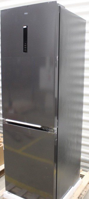TCL Refrigerator, RP340BSD1, Energy efficiency class D, Free standing, Combi, Height 185 cm, No Frost system, Fridge net capacity 223 L, Freezer net capacity 117 L, Display, 35 dB, Grey, DAMAGED PACKAGING, DENT ON DOOR AND TOP