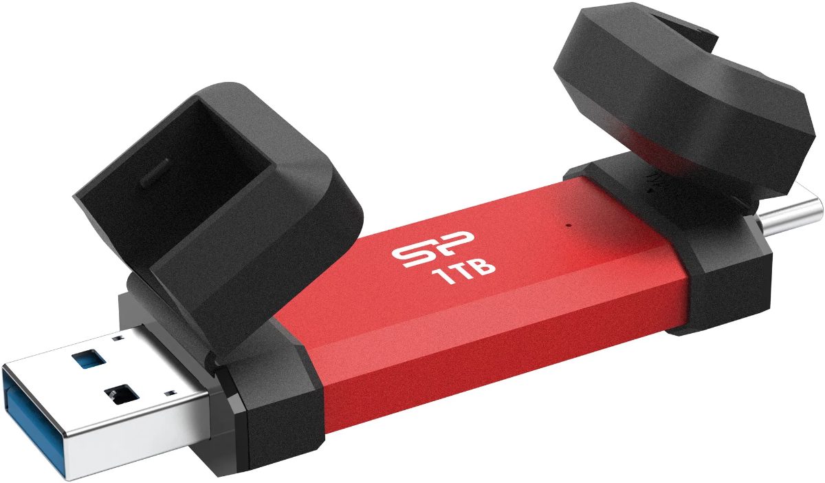Silicon Power DS72, 1000 GB, USB Type-A/USB Type-C 3.2 Gen 2, Red