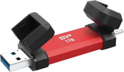 Silicon Power DS72, 1000 GB, USB Type-A/USB Type-C 3.2 Gen 2, Red