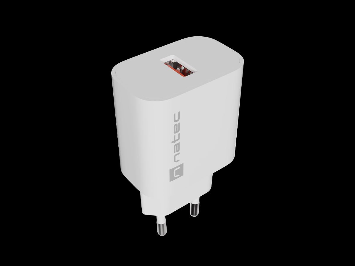 Natec Ribera USB Charger 1X USB-A 18W, White