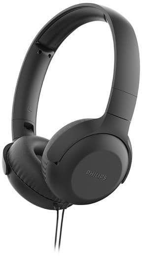PHILIPS austiņas ar galvas stīpu un mikrofonu, melnas
