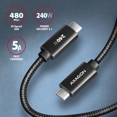 Data and charging USB 480Mbps cable, 1 m, BUCM2-CM10AB, USB-C to USB-C