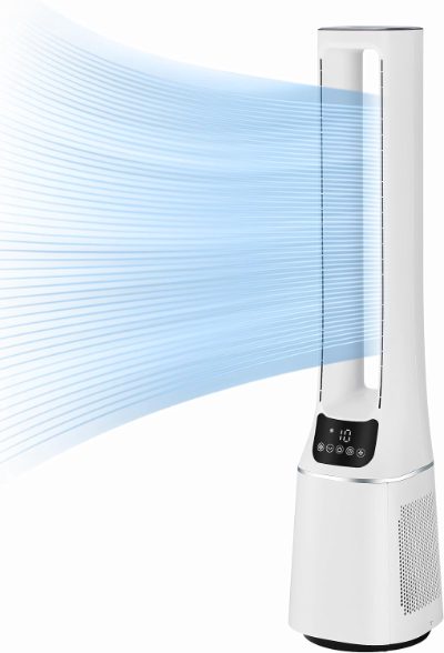 Bladeless Fan with Air purifier, MFP-120, White, Diameter 15 cm, Oscillation, Remote control