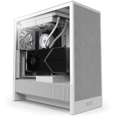 Case, NZXT, H5 Flow, MidiTower, Case product features Transparent panel, Not included, ATX, EATX, MicroATX, MiniITX, Colour White, CC-H52FW-01