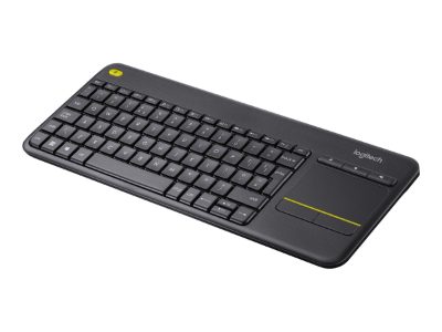 K400 Plus, Keyboard with Trackpad, Wireless, US, Black, • Keyboard• Unifying receiver • 2 AA batteries (pre-installed)• User documentation
