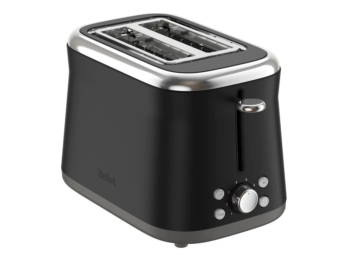 TEFAL Toaster, TT7208E0 Collection Retro, Power 850 W, Number of slots 2, Housing material Stainless steel, Black