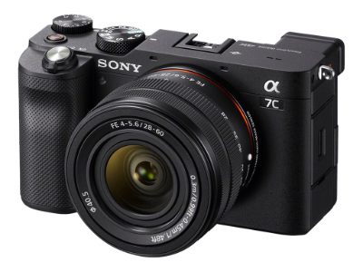 Full-frame Mirrorless Interchangeable Lens Camera with Sony FE 28-60mm F4-5.6 Zoom Lens, Alpha A7C, Mirrorless Camera body, 24.2 MP, ISO sensitivity (max) 102400, Display diagonal 3.0 ", Video recording, Wi-Fi, Fast Hybrid AF, Magnification 0.59 x, Viewfinder, CMOS, Black