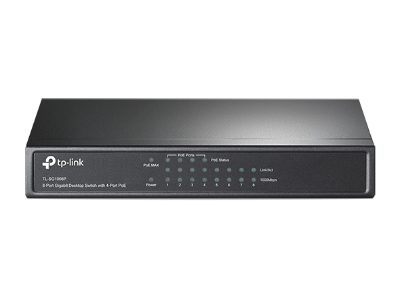 Switch, TL-SG1008P, Unmanaged, Desktop, Gigabit Ethernet (copper) ports quantity 8, Power over Ethernet (PoE) ports quantity 4, Power supply type External, 36 month(s)