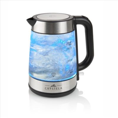 Kettle, ETA615390000, Standard, 2200 W, 1.7 L, Glass, 360° rotational base, Black/Stainless Steel