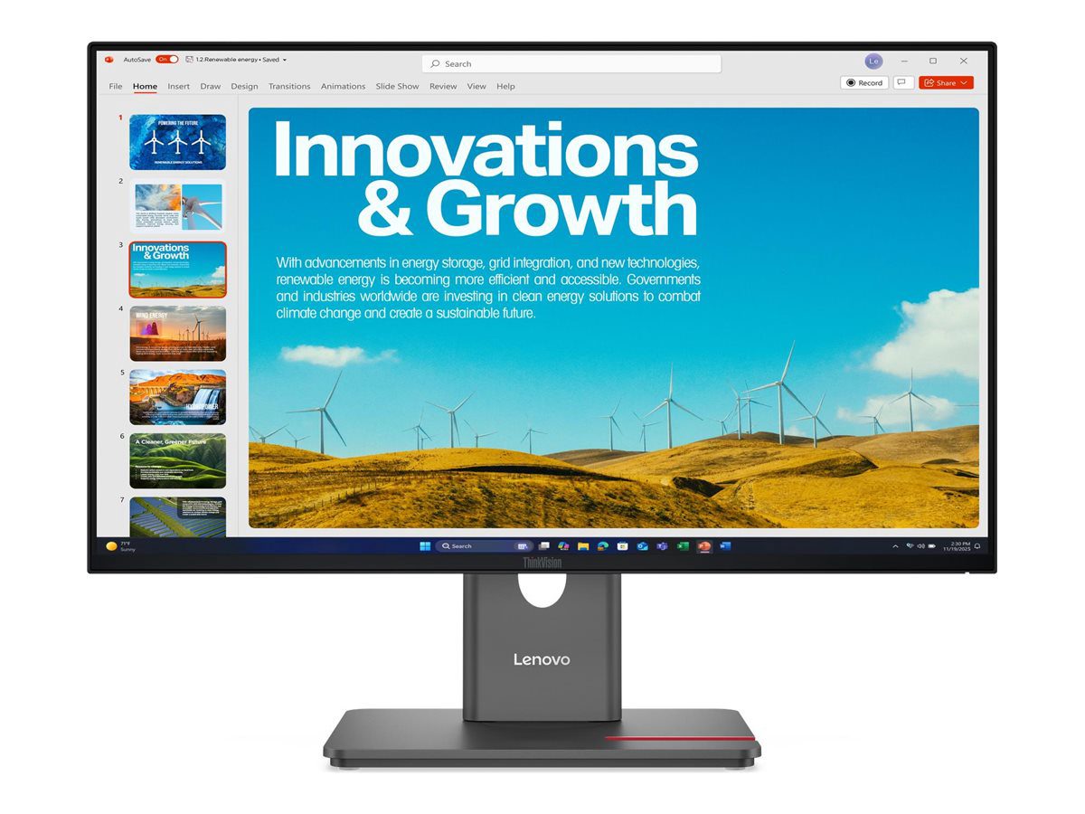 ThinkVision P24QD-40, 23.8 ", IPS, 16:9, 120 Hz, 6 ms, 2560 x 1440 pixels, 300 cd/m², HDMI ports quantity 1, Eclipse Black, Warranty 36 month(s)