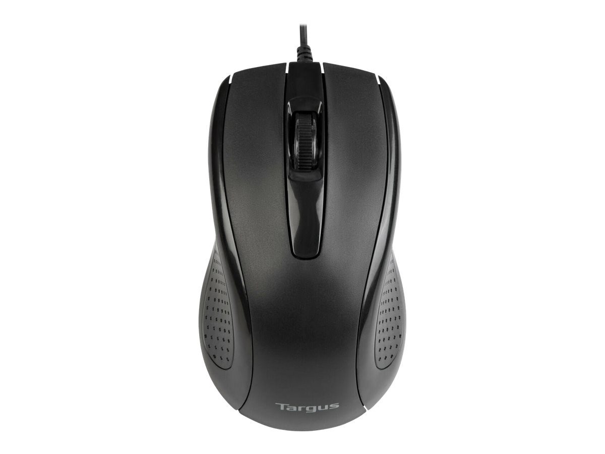 Targus Full-Size Optical Antimicrobial Wired Mouse, Targus Mouse, Full-Size Optical Antimicrobial, Wired, Black
