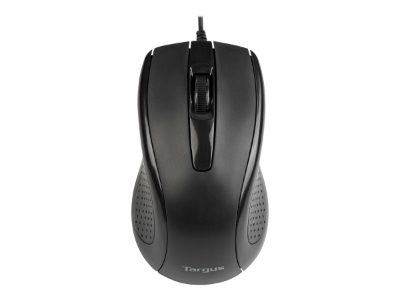 Targus Full-Size Optical Antimicrobial Wired Mouse, Targus Mouse, Full-Size Optical Antimicrobial, Wired, Black