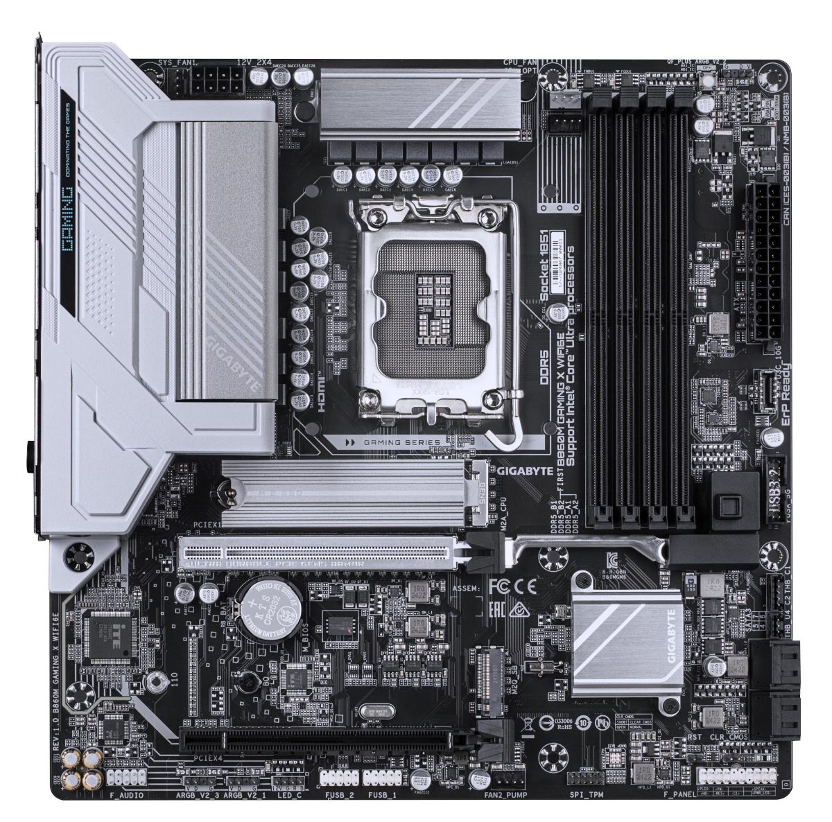 Gigabyte B860M GAMING X WIFI6E, Processor family Intel, Processor socket LGA1851, DDR5, Supported hard disk drive interfaces M.2, SATA, Number of SATA connectors 4