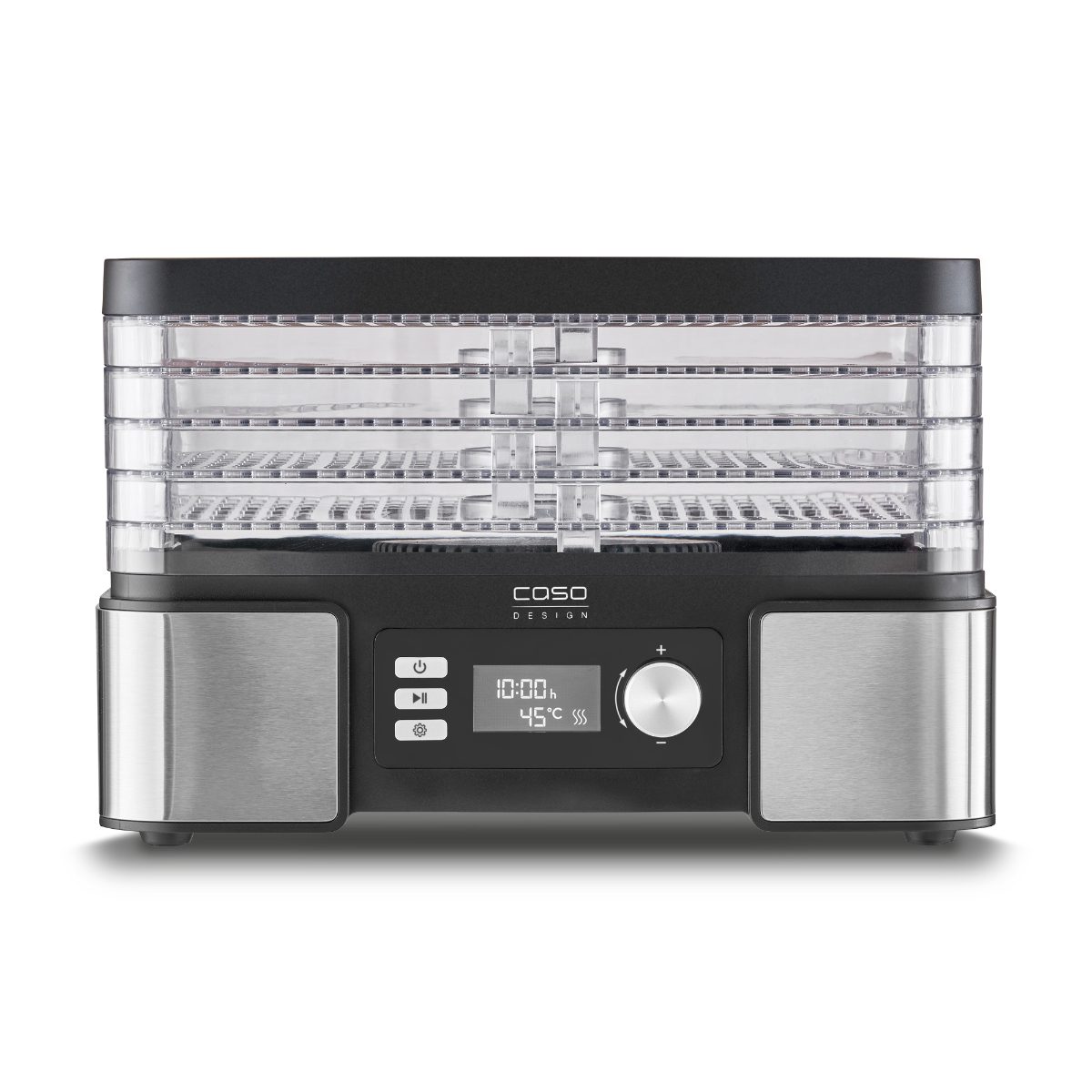 Food Dehydrator, DH 450, Power 370-450 W, Number of trays 5, Temperature control, Integrated timer, Black/Stainless Steel