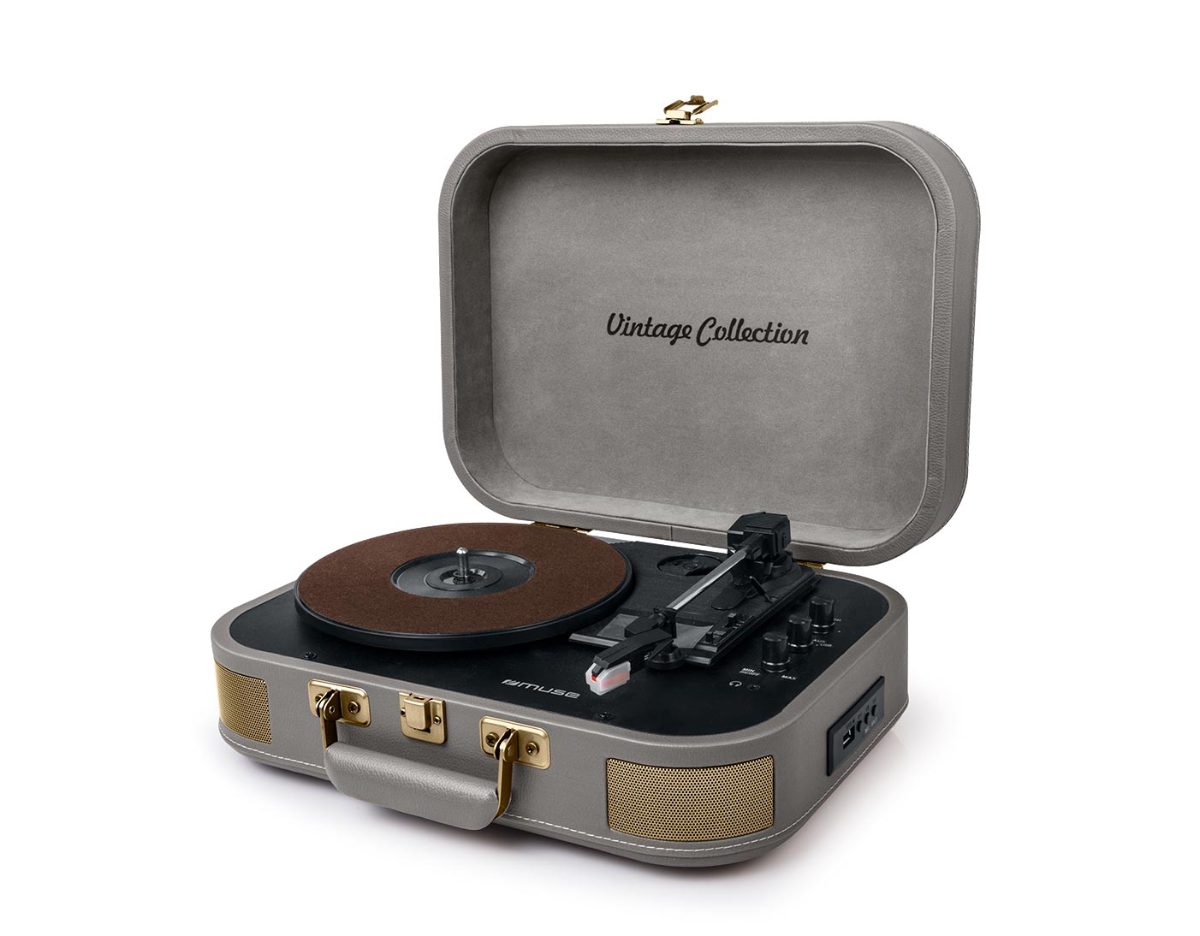 Turntable Stereo System, MT-201 BTG, Grey, USB port, AUX in