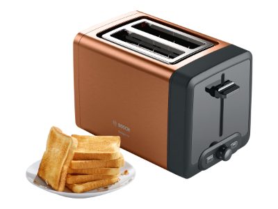 DesignLine Toaster, TAT4P429, Power 970 W, Number of slots 2, Housing material Stainless Steel, Copper/Black