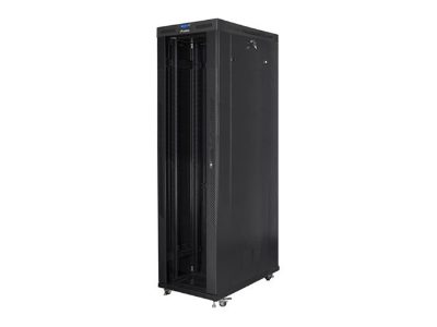 Rack cabinet 19" free-standing 47U/800x1200 (flat pack) with glass door, LCD, FF01-8247-12BL, Black