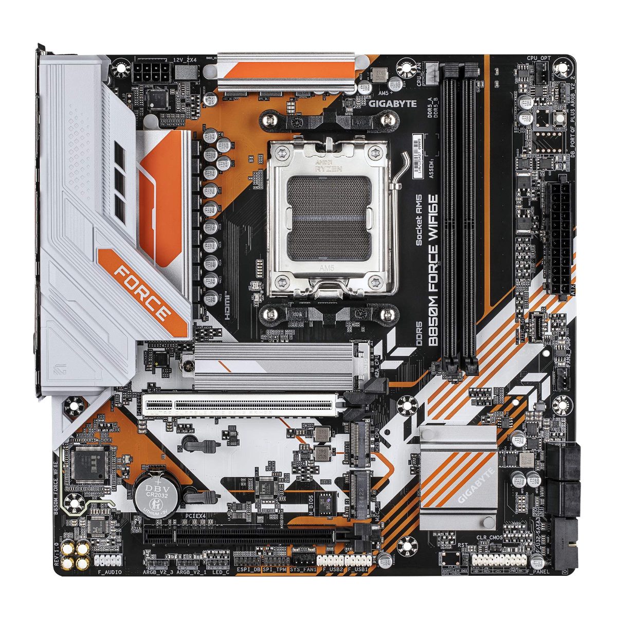 Gigabyte B850M FORCE WIFI6E (rev. 1.0), Processor family AMD, Processor socket AM5, DDR5, Supported hard disk drive interfaces SATA, M.2, Number of SATA connectors 4