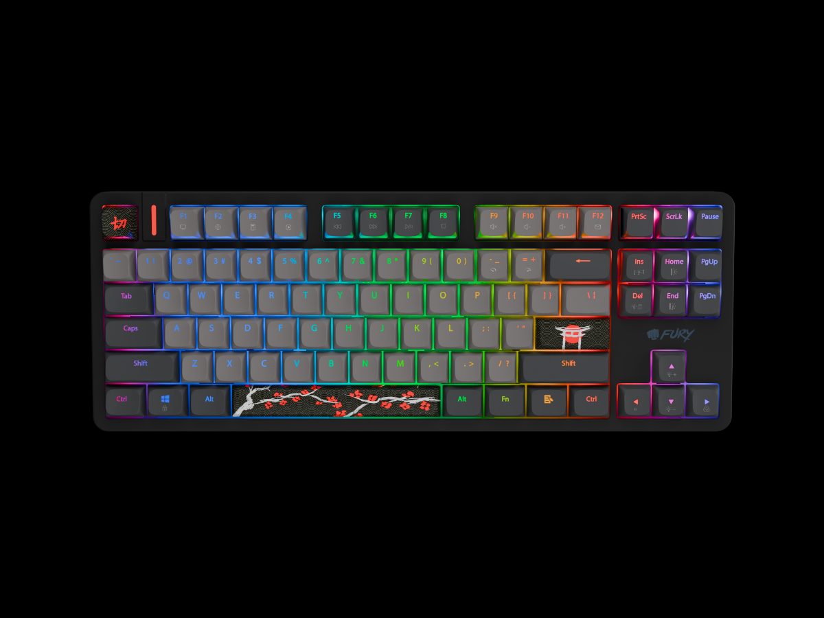 Fury Kanabo K6, Gaming Keyboard, Wired, US, Linear, Black/Gray