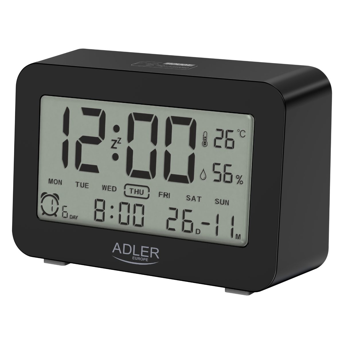 Alarm Clock, AD 1196b, Alarm function, Black