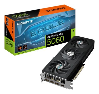 Gigabyte GeForce RTX 5060 EAGLE MAX OC 8G, NVIDIA, 8 GB, GeForce RTX 5060, GDDR7, HDMI ports quantity 1, PCI-E 5.0