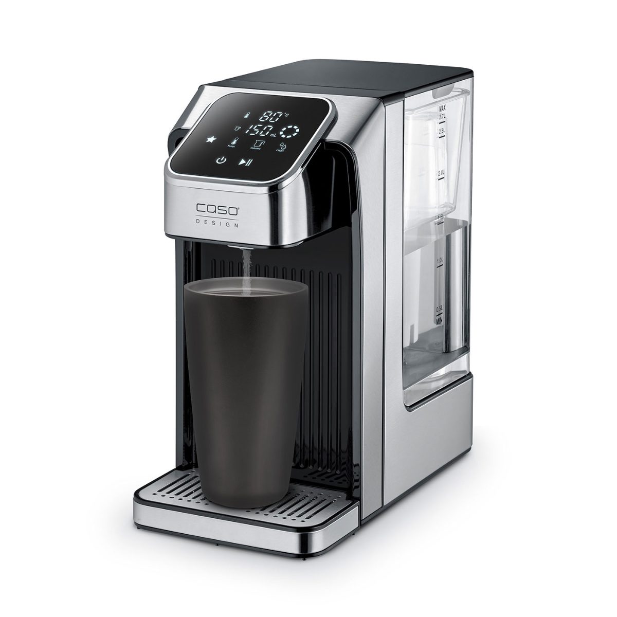 Caso Turbo Hot Water Dispenser, HW 770 Advanced, Water Dispenser, 2600 W, 2.7 L, Plastic/Stainless Steel, Black/Stainless Steel
