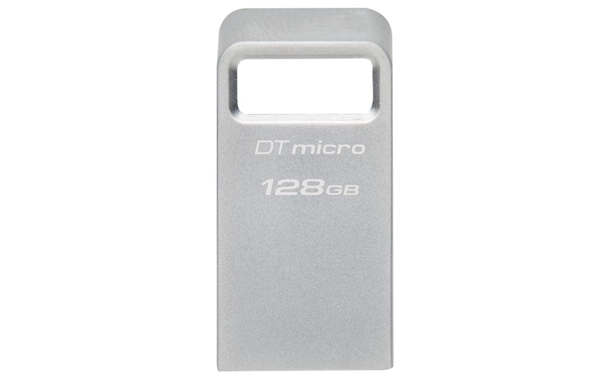 USB 3.2 Flash Drive, DataTraveler micro, 128 GB, USB Type-A, Silver
