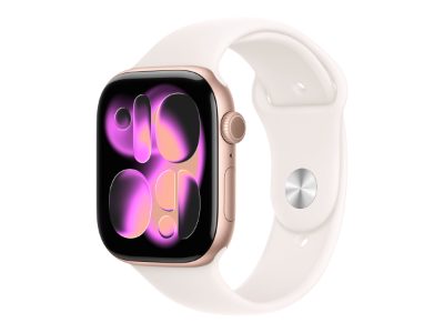 Apple Watch Series 11 GPS + Cellular 46mm Rose Gold Aluminium Case with Light Blush Sport Band - M/L, Apple