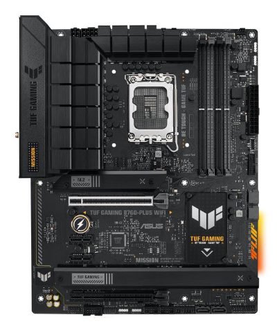 Asus TUF GAMING B760-PLUS WIFI, Processor family Intel, Processor socket LGA1700, Supported hard disk drive interfaces SATA, M.2, Number of SATA connectors 4