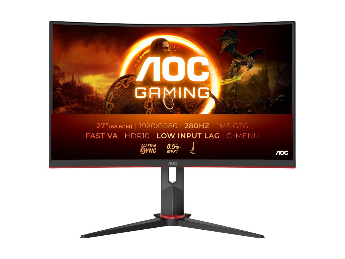 C27G2Z3/BK, 27 ", VA, FHD, 16:9, 280 Hz, 1 ms, 1920 x 1080 pixels, 300 cd/m², HDMI ports quantity 2, Warranty 36 month(s)