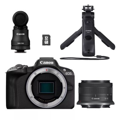EOS R50 + RF-S 18-45mm CREATOR KIT (SIP), Megapixel 24.2 MP, Image stabilizer, ISO sensitivity (max) 32000, Display diagonal 2.95 ", Wi-Fi, Video recording, Automatic, manual, CMOS, Black