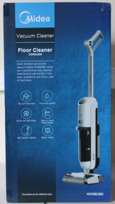 Midea Cordless Vacuum Cleaner, X10 Wet and Dry, 220 W, 22.2 V, Operating time (max) 35 min, Black, Warranty 24 month(s), DAMAGED PACKAGING, USED, DIRTY, SCRATCHED AND WET ITEM. WRONG SN ON PACKAGING