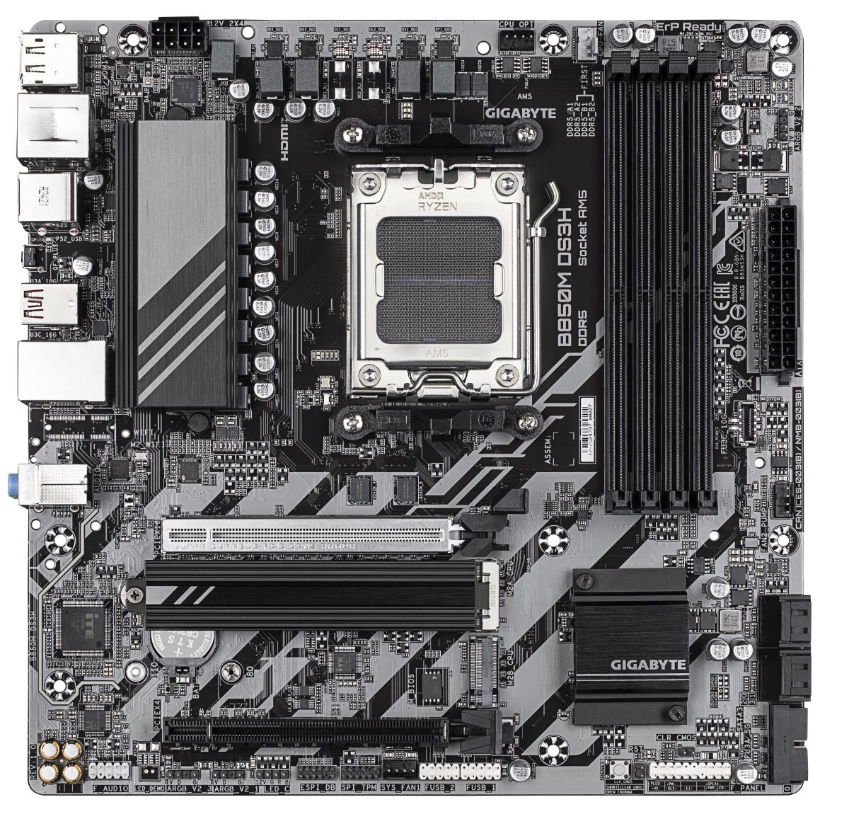 Mainboard, GIGABYTE, AMD B850, Socket AM5, micro ATX, RAM DDR5-SDRAM, 4xSlots, 2xNumber of M.2 (M) slots, B850MDS3H1.2