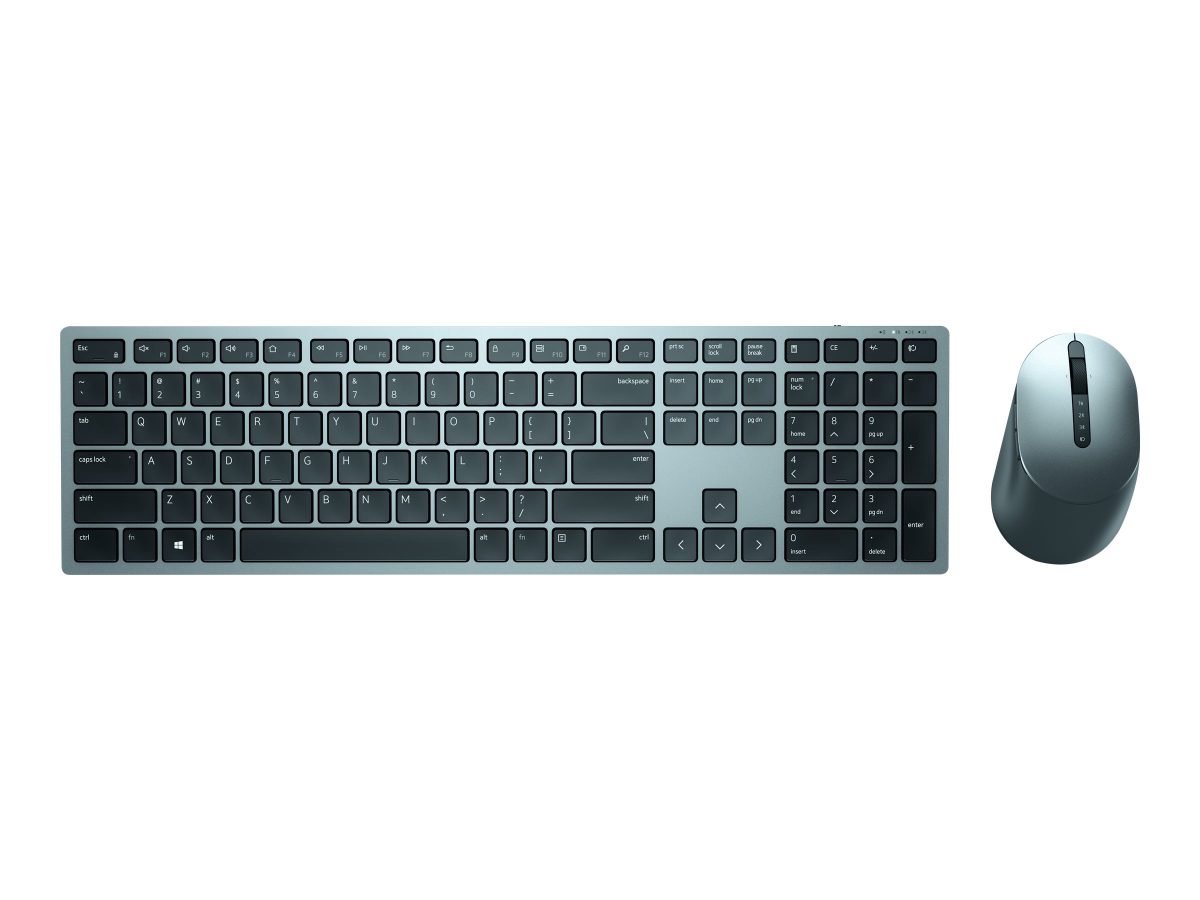Premier Multi-Device Keyboard and Mouse, KM7321W, Keyboard and Mouse Set, Wireless, Batteries included, Wireless connection, Russian, Titan grey