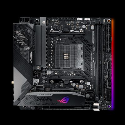 Asus ROG STRIX X570-I GAMING, Processor family AMD, Processor socket AM4, DDR4, Supported hard disk drive interfaces SATA, M.2, Number of SATA connectors 4