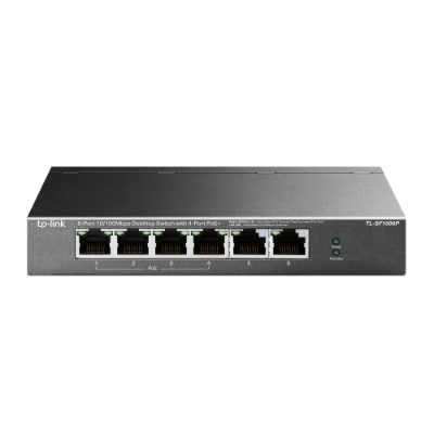 Switch, TL-SF1006P, Unmanaged, Desktop, 10/100 Mbps (RJ-45) ports quantity 6, PoE+ ports quantity 4, Power supply type External