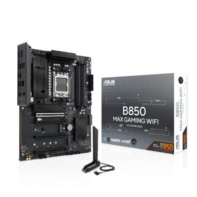 Mainboard, ASUS, AMD B850, Socket AM5, ATX, RAM DDR5-SDRAM, 4xSlots, Wi-Fi Yes, Bluetooth Yes, 3xNumber of M.2 (M) slots, B850MAXGAMINGWIFI