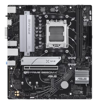 PRIME B650M-K, Processor family AMD, Processor socket AM5, DDR5, Supported hard disk drive interfaces SATA, M.2, Number of SATA connectors 4