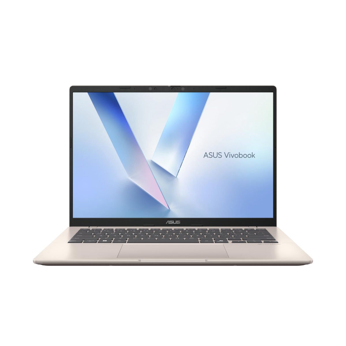 Asus Vivobook 14 X1407QA-LY045W, Platinum Gold, 14 ", IPS, WUXGA, 1920 x 1200 pixels, 60 Hz, Anti-glare, Snapdragon X, X1 26 100, 16 GB, LPDDR5X, Solid-state drive capacity 512 GB, Qualcomm Adreno GPU, Windows 11 Home, 802.11ax, Bluetooth version 5.3, Keyboard language US international, Keyboard backlit, Warranty 24 month(s)
