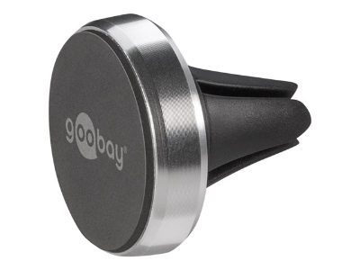 Magnetic mount Metal Slim Design for smartphones (35mm), 38685, Black/Silver, Magnetic holder is suitable for almost every smartphone; Quick-Snap assembly technology for quick and easy use; Smart and almost invisible fastening option on the car's ventilation shaft; Is also perfect as a table stand for the smartphone