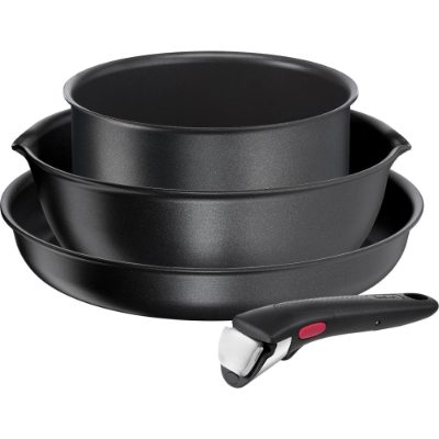 TEFAL Pots and pans set, 4 pcs, L7629453 Ingenio Daily Chef, Frying, Diameter 18/22/26 cm, Suitable for induction hob, Removable handle