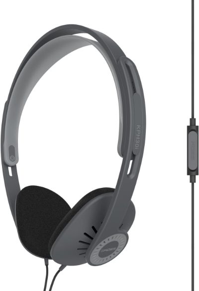 Headphones, KPH30iK, Wired, On-Ear, Microphone, Stealth Grey