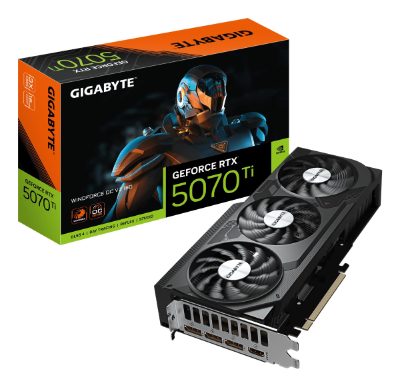 Gigabyte GeForce RTX 5070 Ti WINDFORCE OC V2 16G, NVIDIA, 16 GB, GeForce RTX 5070 Ti, GDDR7, HDMI ports quantity 1, PCI-E 5.0