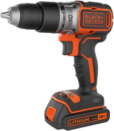 BLACK & DECKER 18V Drill Driver with 2x2.0 Ah Batteries, BCD383D2XK-QW