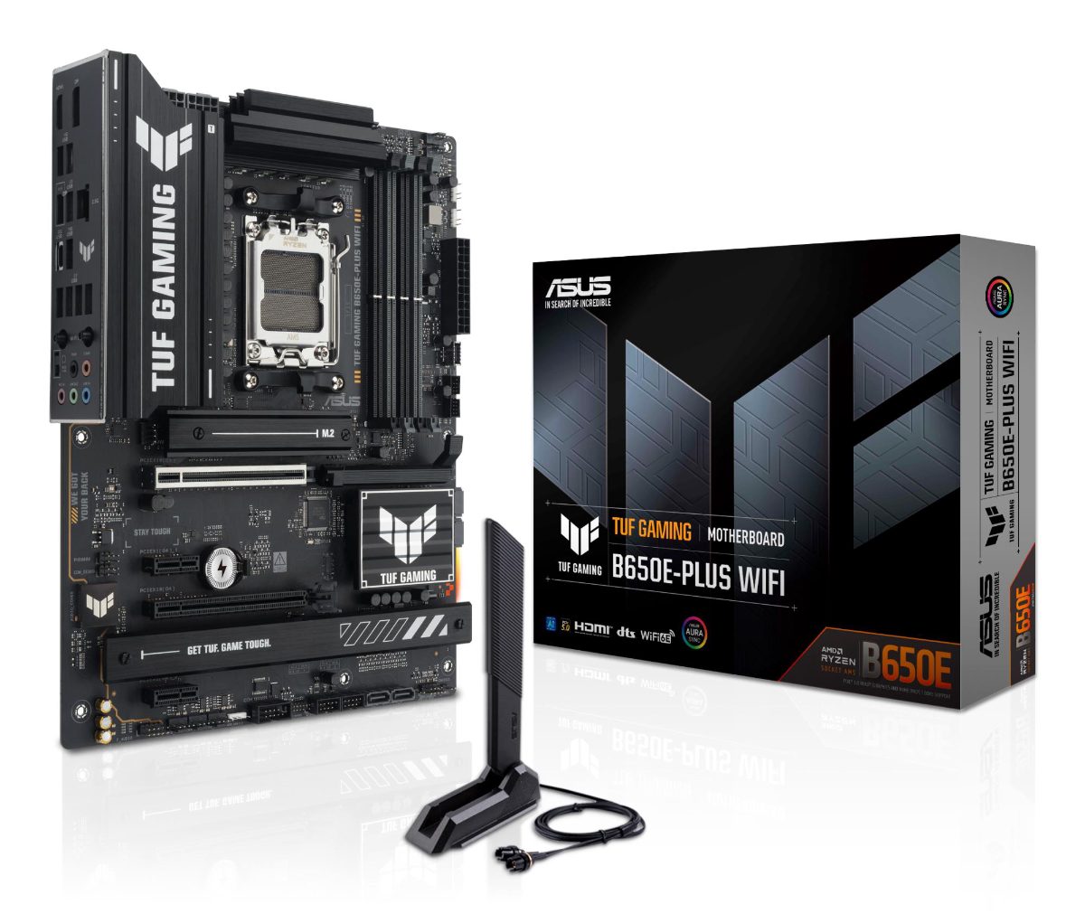 Asus TUF GAMING B650E-PLUS WIFI, Processor family AMD, Processor socket AM5, DDR5, Supported hard disk drive interfaces SATA, M.2, Number of SATA connectors 4